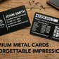 Tarjetas de presentación personalizadas de acero inoxidable premium - Tarjetas VIP de metal ultra gruesas - Grabado de alta calidad